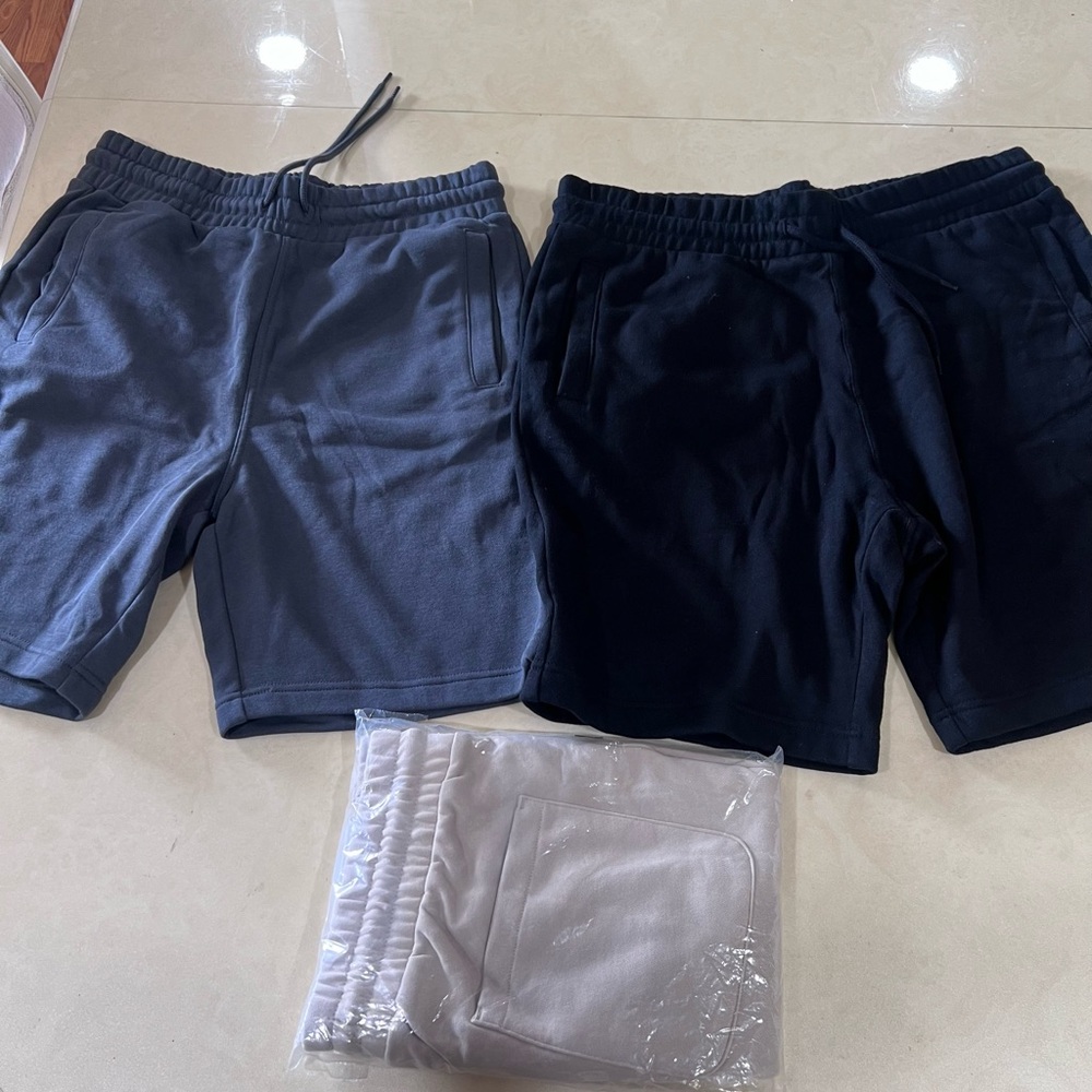 Stylish Gray and Black Shorts Set set of 3